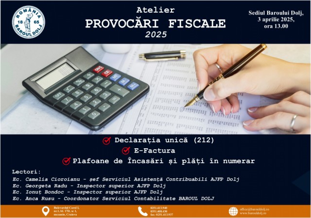 Materiale Atelier PROVOCĂRI FISCALE 2025